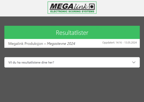 Nyhet! Resultatlister på nett